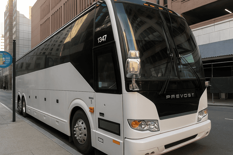a Charter Bus Rental League City coach bus
